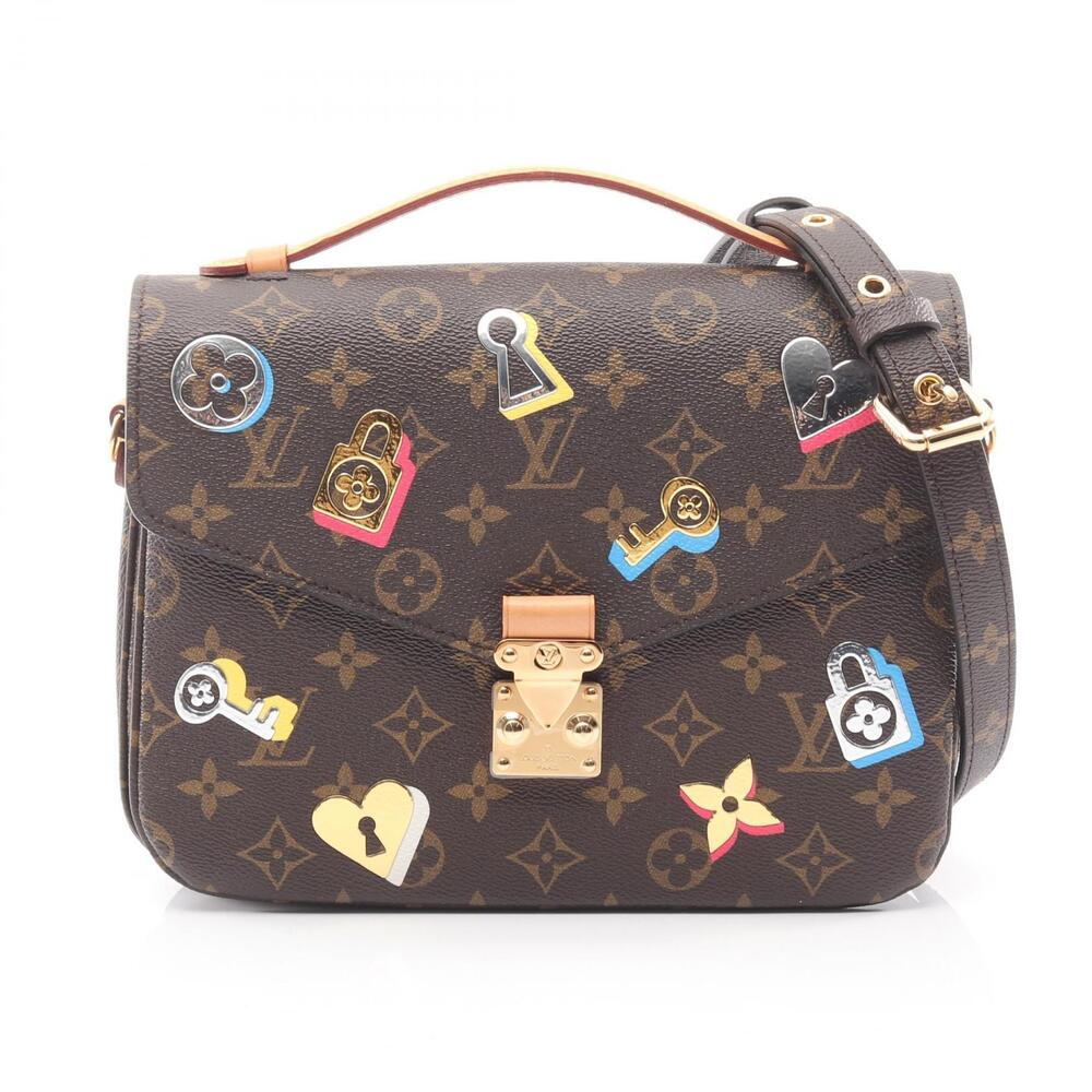 Louis Vuitton Pochette Metis Handbag Canvas Leather Monogram Brown Multicolor
